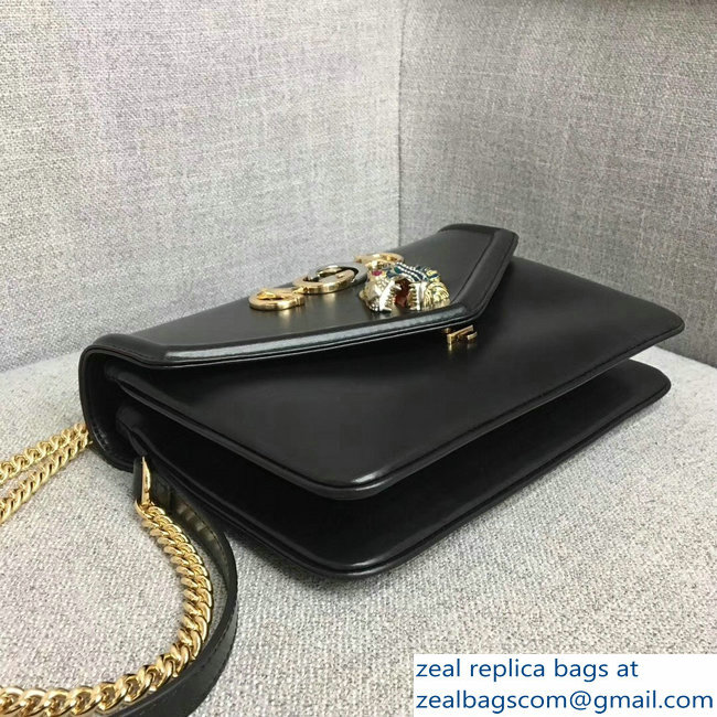 Gucci Interlocking G Horsebit Rajah Medium Shoulder Bag 537241 Black 2018 - Click Image to Close