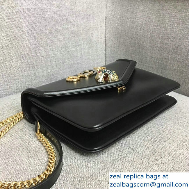 Gucci Interlocking G Horsebit Rajah Medium Shoulder Bag 537241 Black 2018