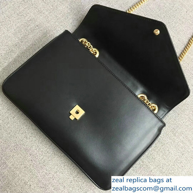 Gucci Interlocking G Horsebit Rajah Medium Shoulder Bag 537241 Black 2018 - Click Image to Close