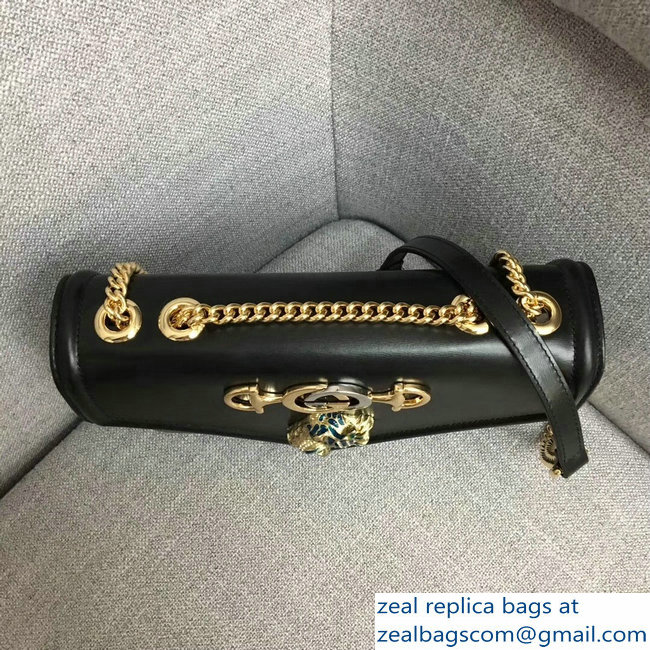 Gucci Interlocking G Horsebit Rajah Medium Shoulder Bag 537241 Black 2018 - Click Image to Close