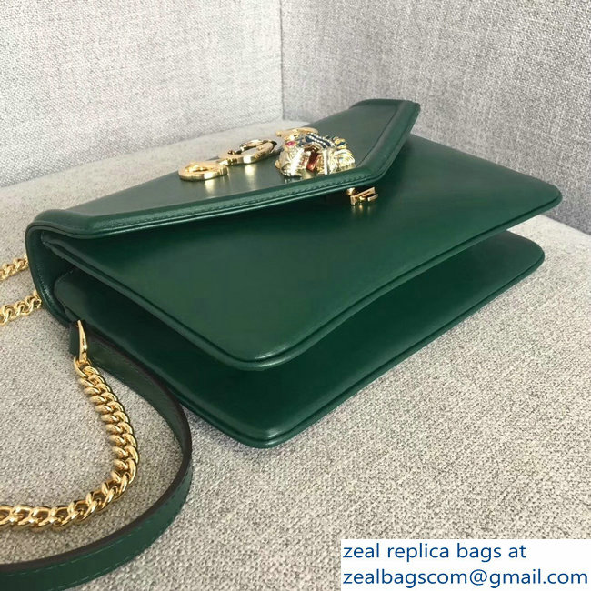 Gucci Interlocking G Horsebit Rajah Medium Shoulder Bag 537241 Green 2018 - Click Image to Close