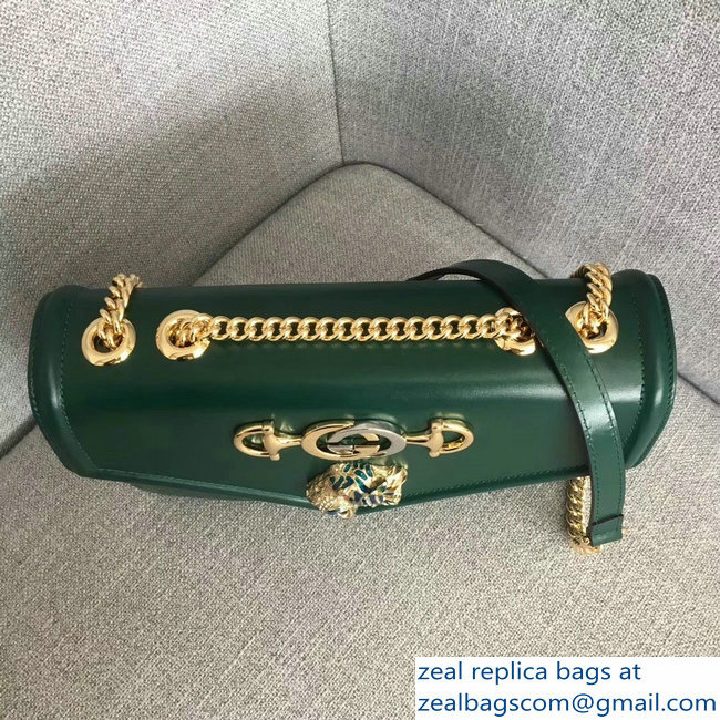 Gucci Interlocking G Horsebit Rajah Medium Shoulder Bag 537241 Green 2018