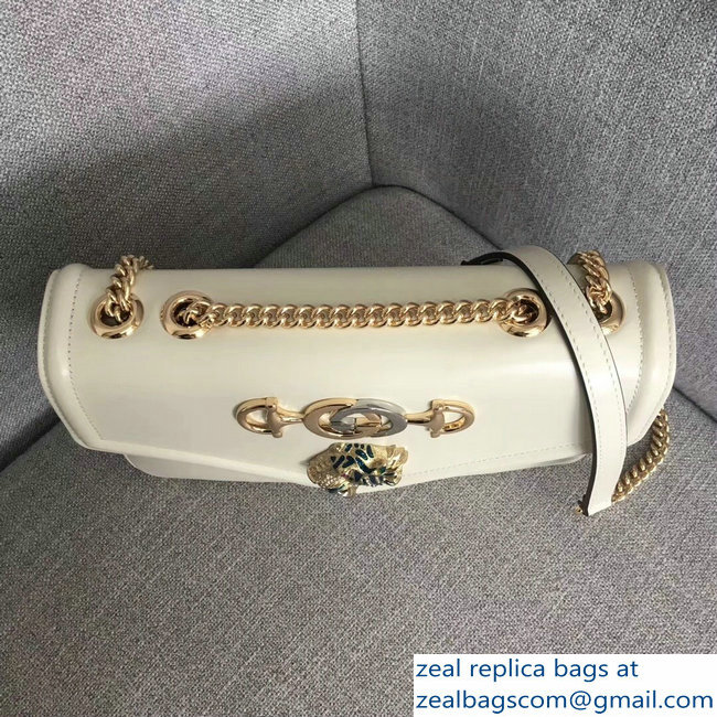 Gucci Interlocking G Horsebit Rajah Medium Shoulder Bag 537241 White 2018