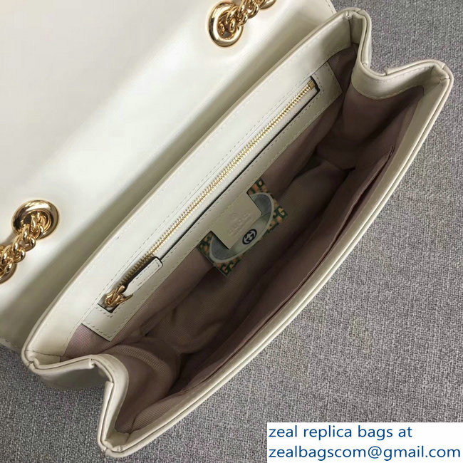 Gucci Interlocking G Horsebit Rajah Medium Shoulder Bag 537241 White 2018