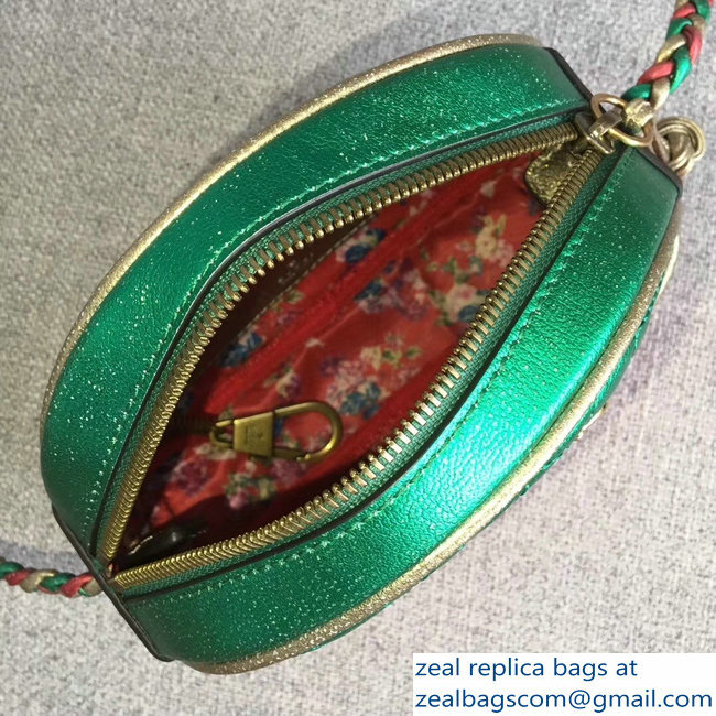 Gucci Laminated Leather Mini Shoulber Bag 534951 Green/Red 2018 - Click Image to Close