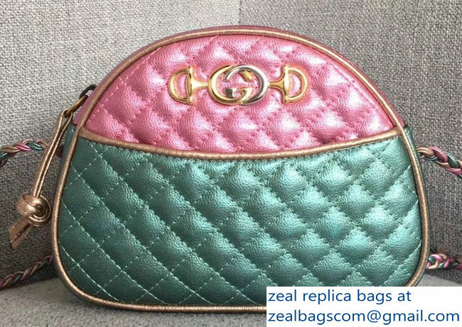 Gucci Laminated Leather Mini Shoulber Bag 534951 Pink/Blue 2018 - Click Image to Close