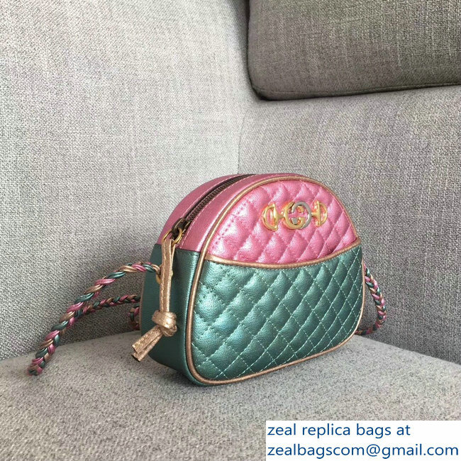 Gucci Laminated Leather Mini Shoulber Bag 534951 Pink/Blue 2018 - Click Image to Close