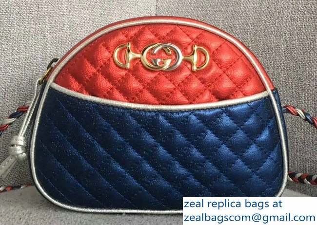 Gucci Laminated Leather Mini Shoulber Bag 534951 Red/Blue 2018