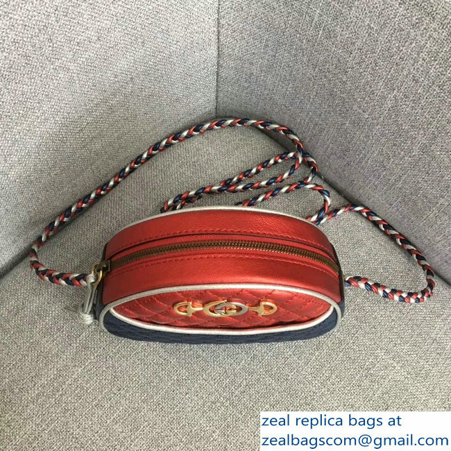 Gucci Laminated Leather Mini Shoulber Bag 534951 Red/Blue 2018