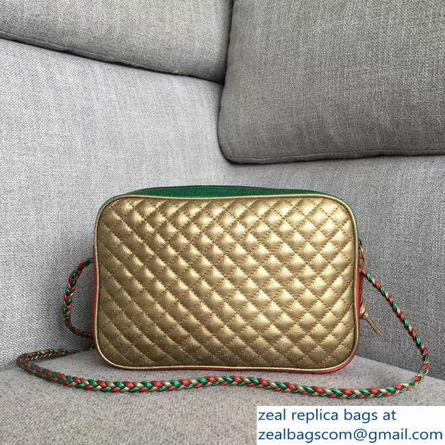 Gucci Laminated Leather Small Shoulber Bag 541061 Green/Red 2018 - Click Image to Close