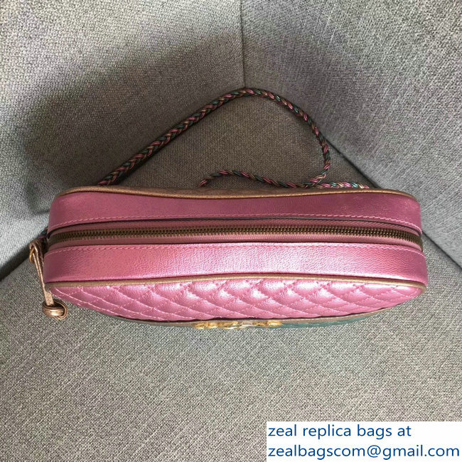 Gucci Laminated Leather Small Shoulber Bag 541061 Pink/Blue 2018