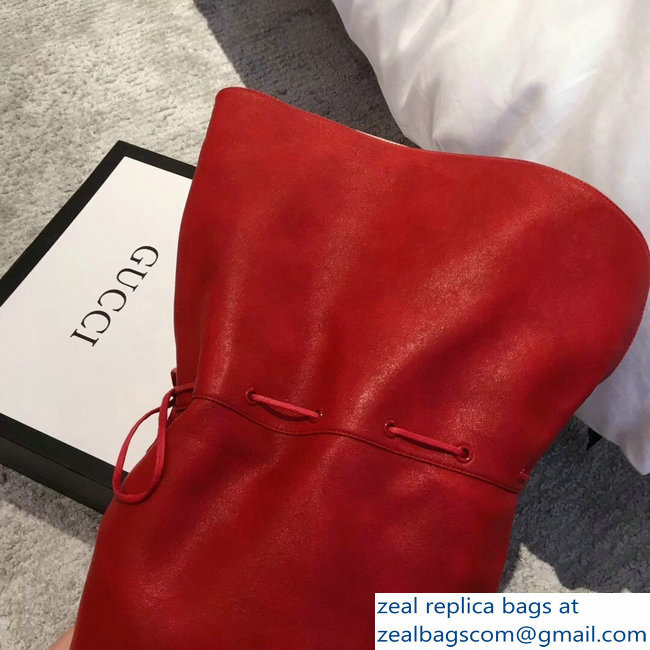 Gucci Leather Over-The-Knee Boots Red 2018