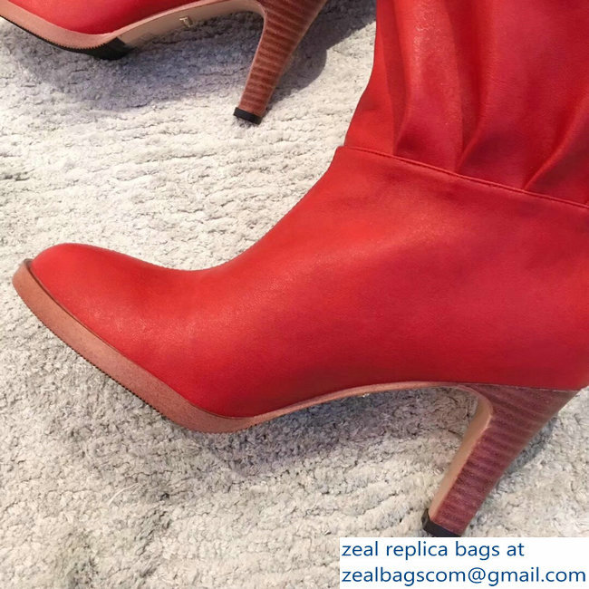 Gucci Leather Over-The-Knee Boots Red 2018