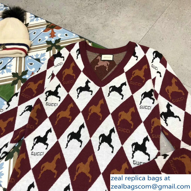 Gucci Logo Horse Print Sweater 2018 - Click Image to Close