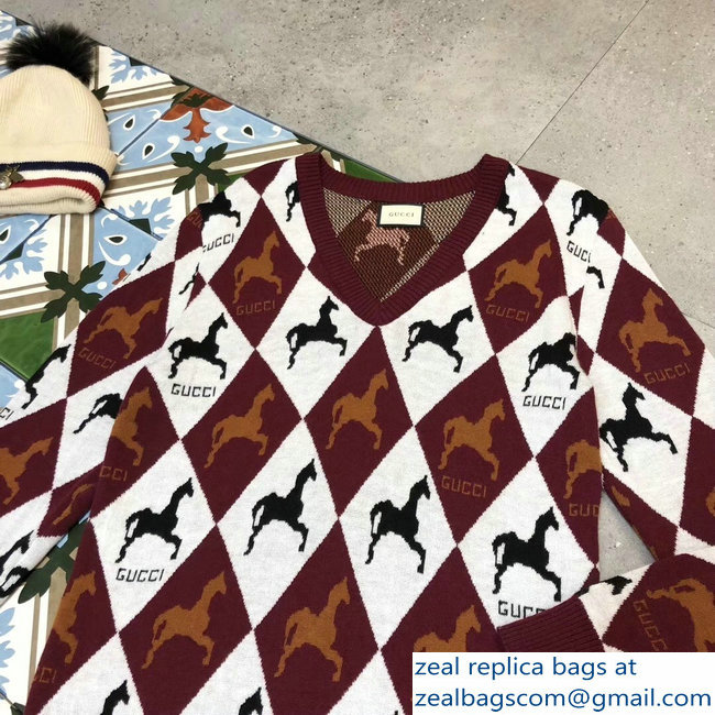 Gucci Logo Horse Print Sweater 2018