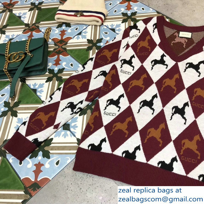 Gucci Logo Horse Print Sweater 2018