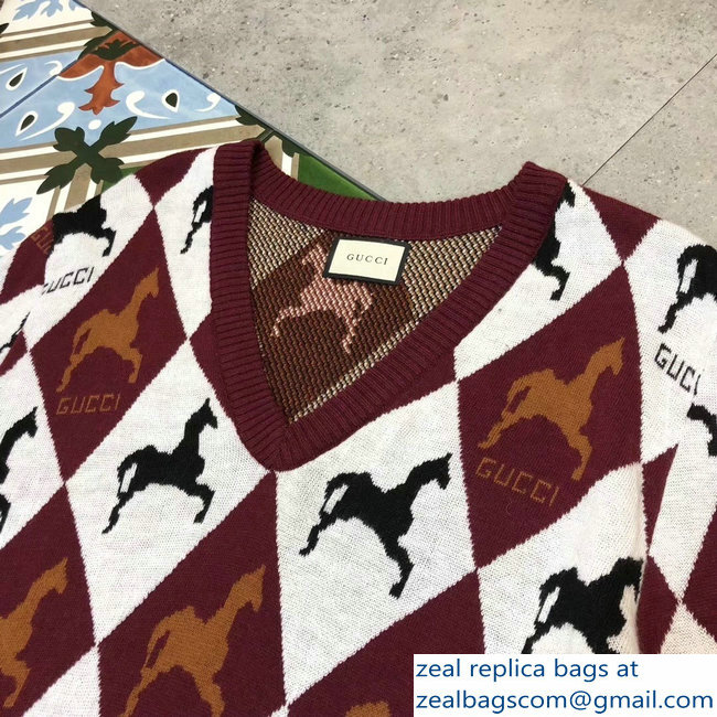 Gucci Logo Horse Print Sweater 2018