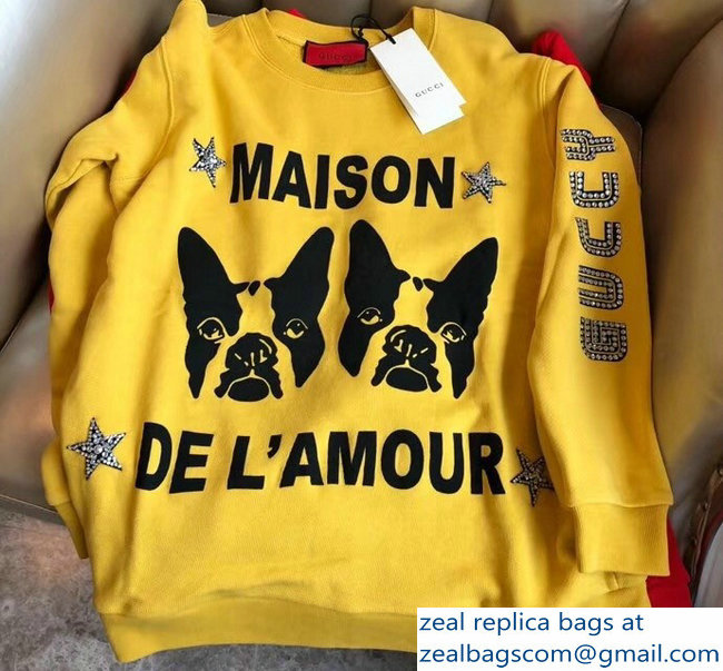 Gucci Maison de l'Amour Bosco and Orso Sweater Yellow 2018 - Click Image to Close