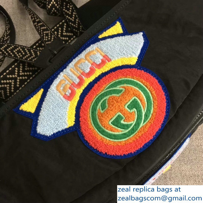 Gucci Nylon Belt Bag with Gucci '80s Patch 536842 Black 2018