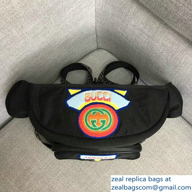 Gucci Nylon Belt Bag with Gucci '80s Patch 536842 Black 2018