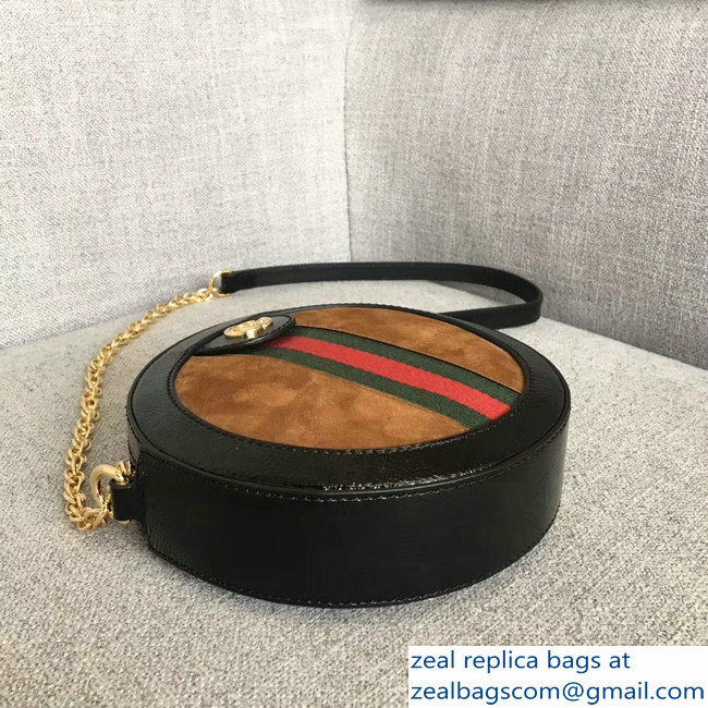 Gucci Ophidia Mini Suede Round Shoulder Bag 550618 Brown 2018 - Click Image to Close