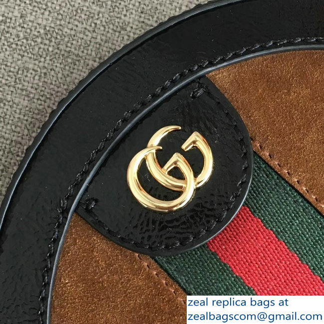 Gucci Ophidia Mini Suede Round Shoulder Bag 550618 Brown 2018