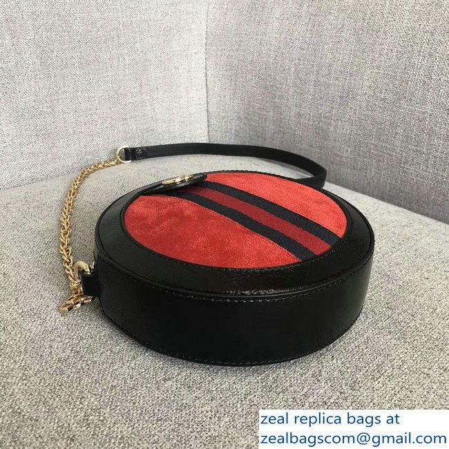Gucci Ophidia Mini Suede Round Shoulder Bag 550618 Red 2018 - Click Image to Close