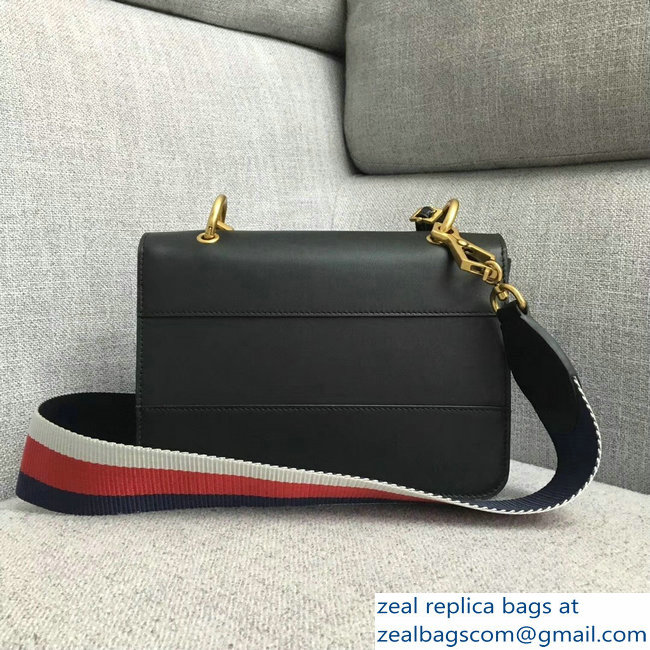 Gucci Queen Margaret Leather Metal Bee Shoulder Small Bag 476542 Black 2018