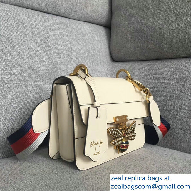 Gucci Queen Margaret Leather Metal Bee Shoulder Small Bag 476542 White 2018 - Click Image to Close