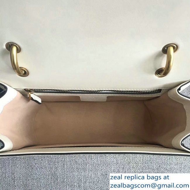 Gucci Queen Margaret Leather Metal Bee Shoulder Small Bag 476542 White 2018 - Click Image to Close