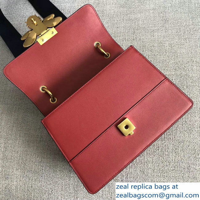 Gucci Queen Margaret Metal Bee Small Top Handle Bag 476541 Leather Red 2018
