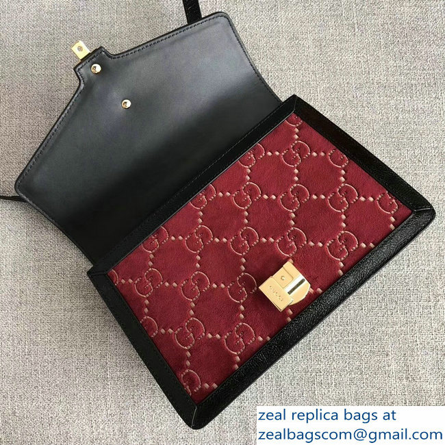Gucci Sylvie Web GG Velvet Small Shoulder Bag 524405 Red 2018
