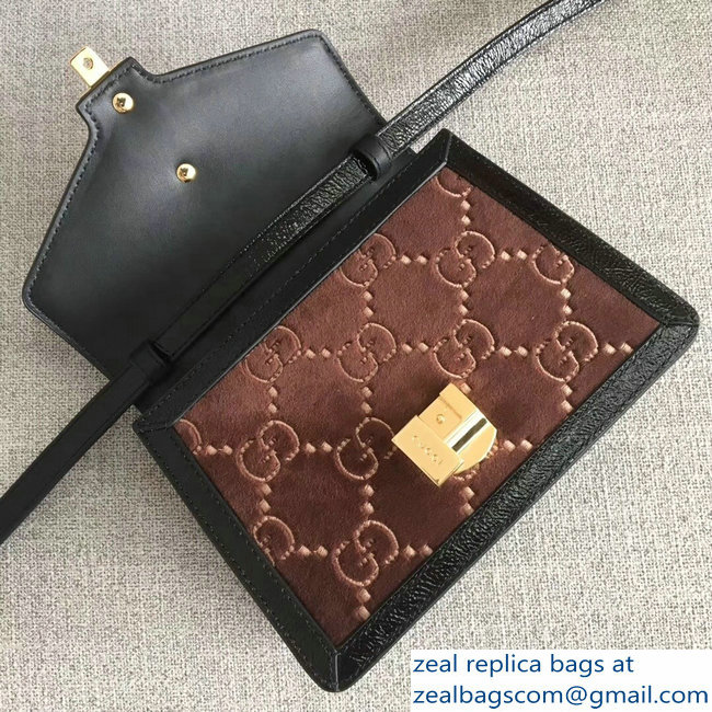 Gucci Sylvie Web GG Velvet Top Handle Shoulder Mini Bag 470270 Coffee 2018