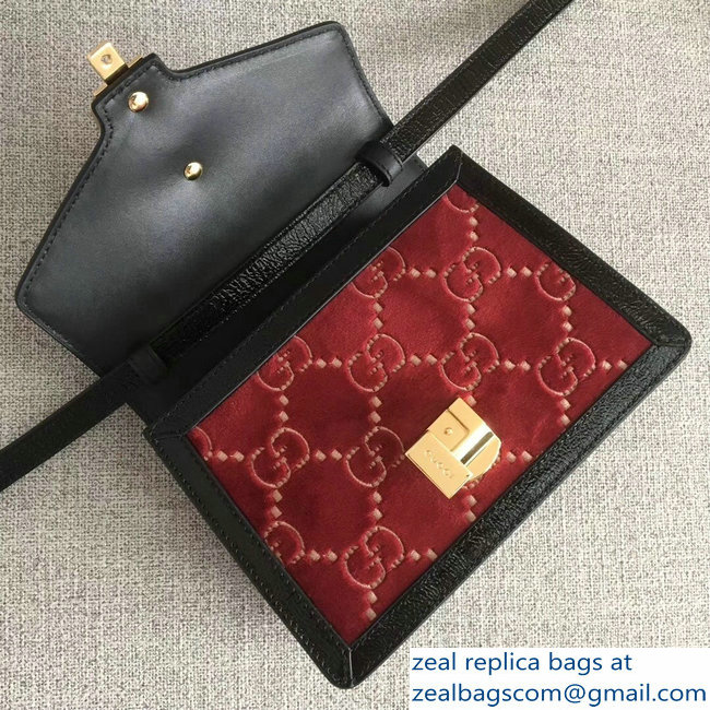 Gucci Sylvie Web GG Velvet Top Handle Shoulder Mini Bag 470270 Red 2018 - Click Image to Close