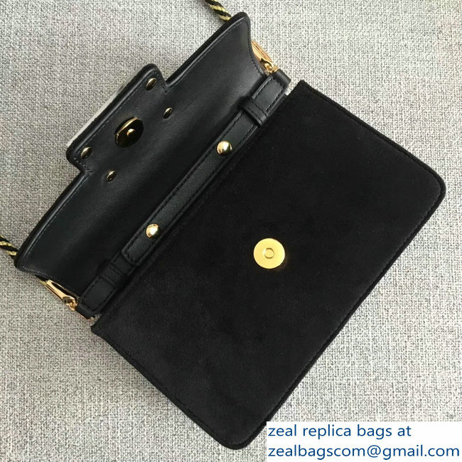 Gucci Velvet Shoulder Bag Black With Square G 544242 2018