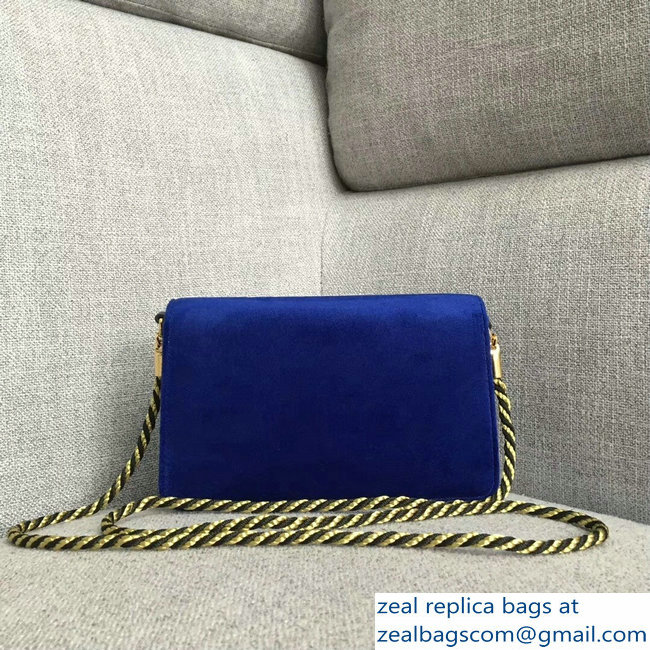 Gucci Velvet Shoulder Bag Blue With Square G 544242 2018