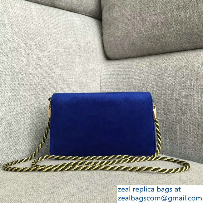 Gucci Velvet Shoulder Bag Blue With Square G 544242 2018 - Click Image to Close