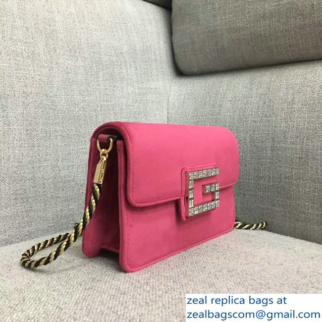 Gucci Velvet Shoulder Bag Fuchsia With Square G 544242 2018