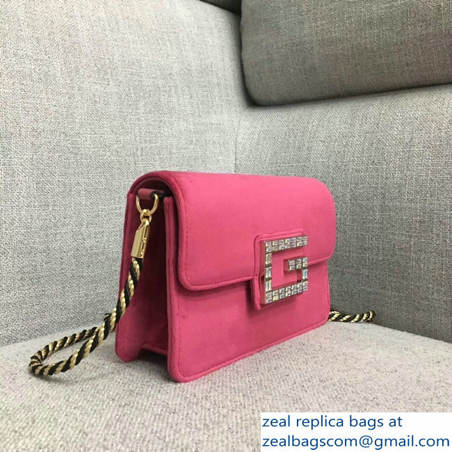 Gucci Velvet Shoulder Bag Fuchsia With Square G 544242 2018 - Click Image to Close