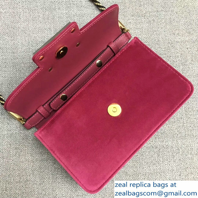 Gucci Velvet Shoulder Bag Fuchsia With Square G 544242 2018 - Click Image to Close