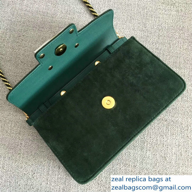 Gucci Velvet Shoulder Bag Green With Square G 544242 2018 - Click Image to Close