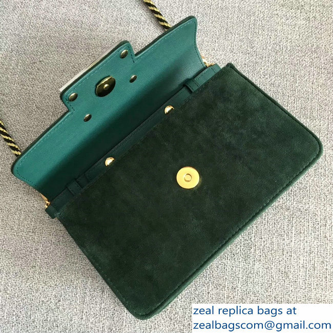 Gucci Velvet Shoulder Bag Green With Square G 544242 2018