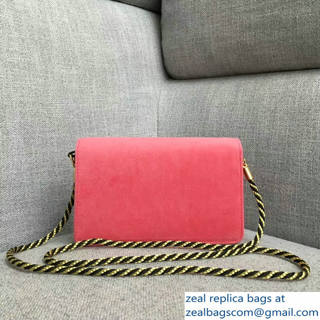 Gucci Velvet Shoulder Bag Pink With Square G 544242 2018