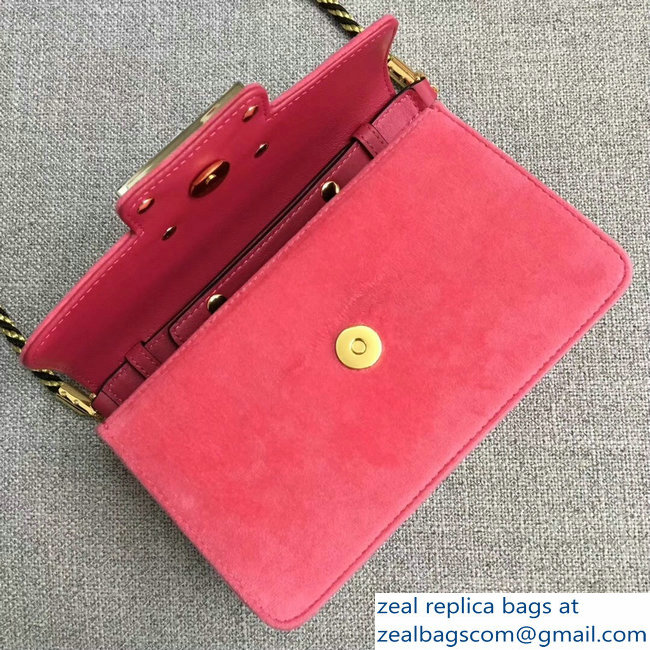 Gucci Velvet Shoulder Bag Pink With Square G 544242 2018