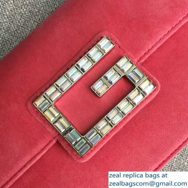 Gucci Velvet Shoulder Bag Pink With Square G 544242 2018 - Click Image to Close