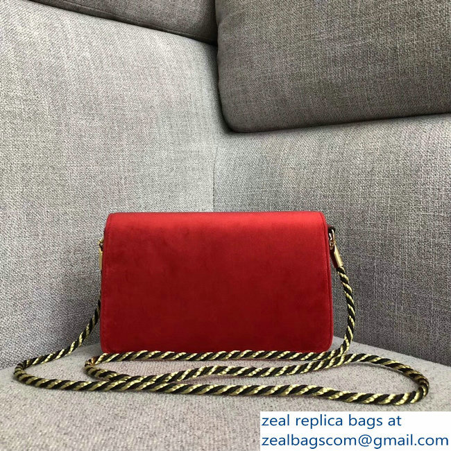 Gucci Velvet Shoulder Bag Red With Square G 544242 2018