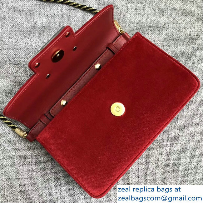 Gucci Velvet Shoulder Bag Red With Square G 544242 2018