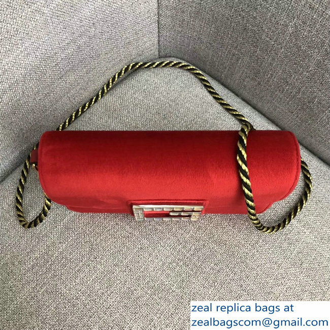 Gucci Velvet Shoulder Bag Red With Square G 544242 2018 - Click Image to Close