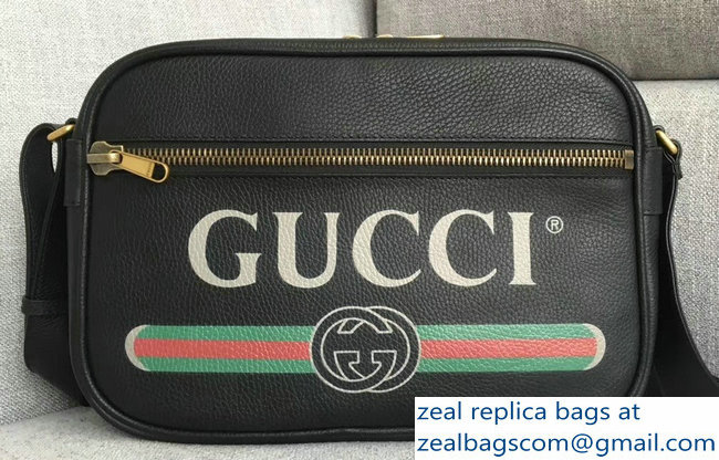 Gucci Vintage Logo Print Shoulder Bag 523589 Black 2018 - Click Image to Close