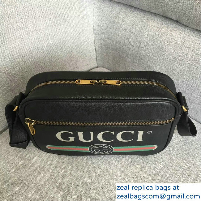 Gucci Vintage Logo Print Shoulder Bag 523589 Black 2018